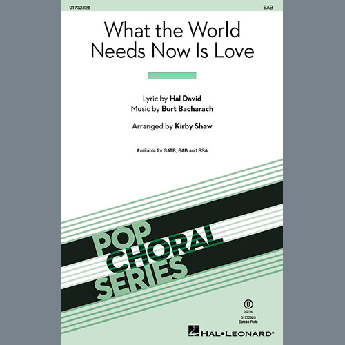 Easily Download Bacharach & David Printable PDF piano music notes, guitar tabs for  SSA Choir. Transpose or transcribe this score in no time - Learn how to play song progression.