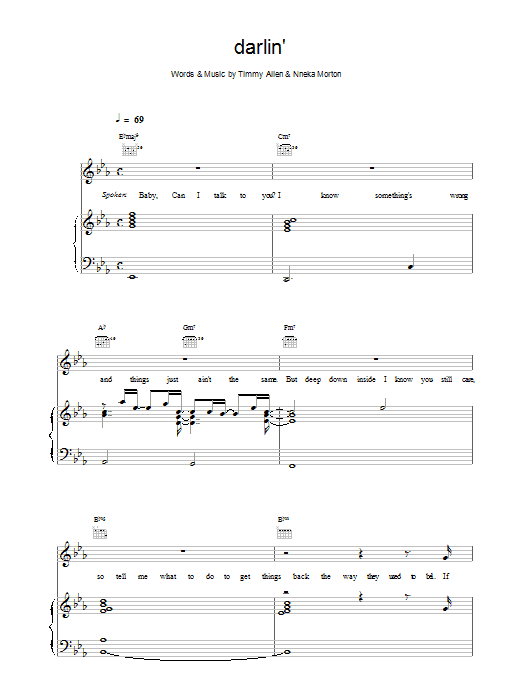 Backstreet Boys Darlin sheet music notes and chords arranged for Piano, Vocal & Guitar Chords