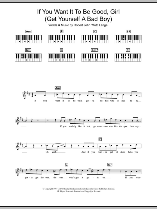 Backstreet Boys If You Want It To Be Good Girl (Get Yourself A Bad Boy) sheet music notes and chords arranged for Piano Chords/Lyrics