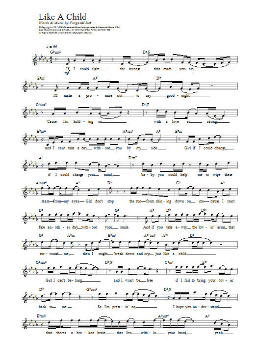 Backstreet Boys Like A Child sheet music notes and chords arranged for Piano Chords/Lyrics