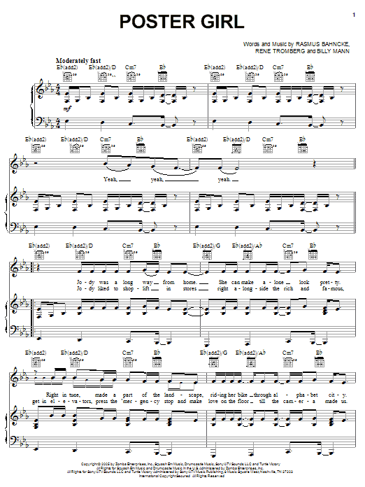 Backstreet Boys Poster Girl sheet music notes and chords arranged for Piano, Vocal & Guitar Chords (Right-Hand Melody)