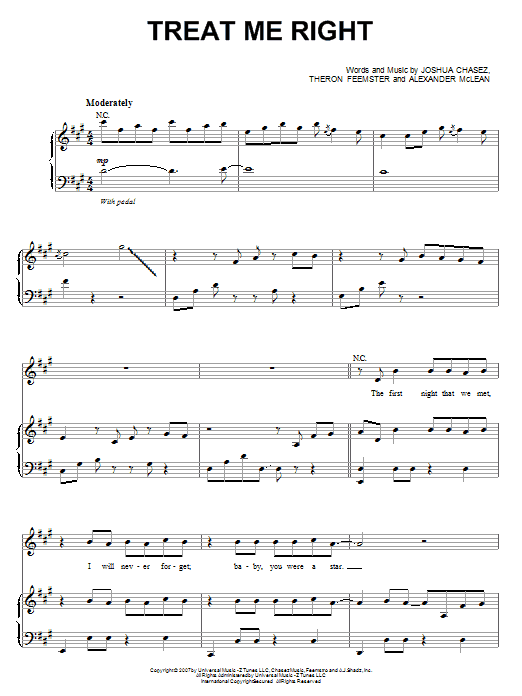 Backstreet Boys Treat Me Right sheet music notes and chords arranged for Piano, Vocal & Guitar Chords (Right-Hand Melody)
