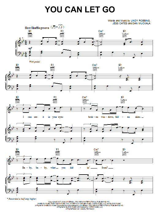 Backstreet Boys You Can Let Go sheet music notes and chords arranged for Piano, Vocal & Guitar Chords (Right-Hand Melody)