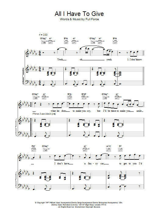 Backstreet Boys All I Have To Give sheet music notes and chords. Download Printable PDF.