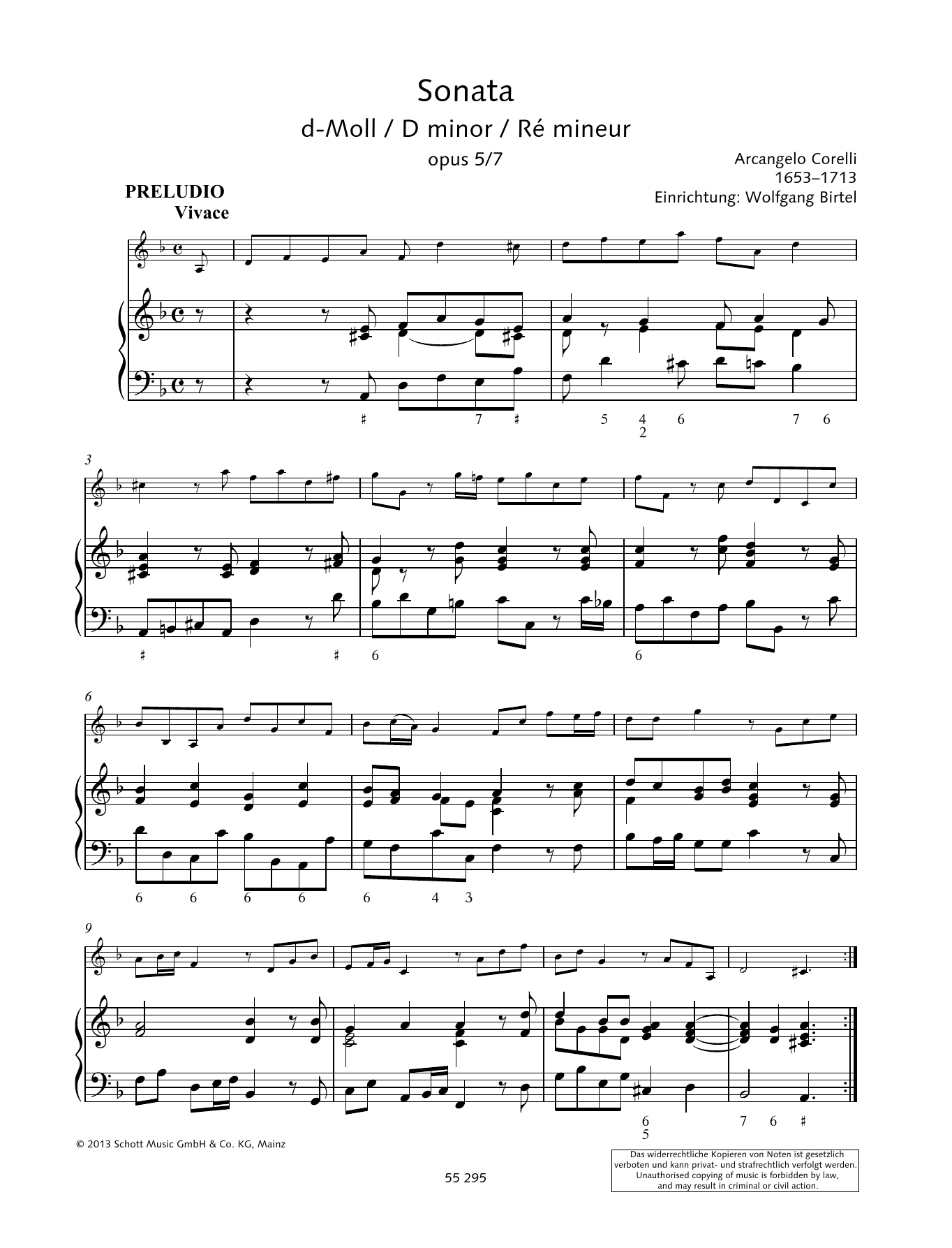 Baldassare Galuppi Sonata D Minor sheet music notes and chords arranged for Woodwind Ensemble