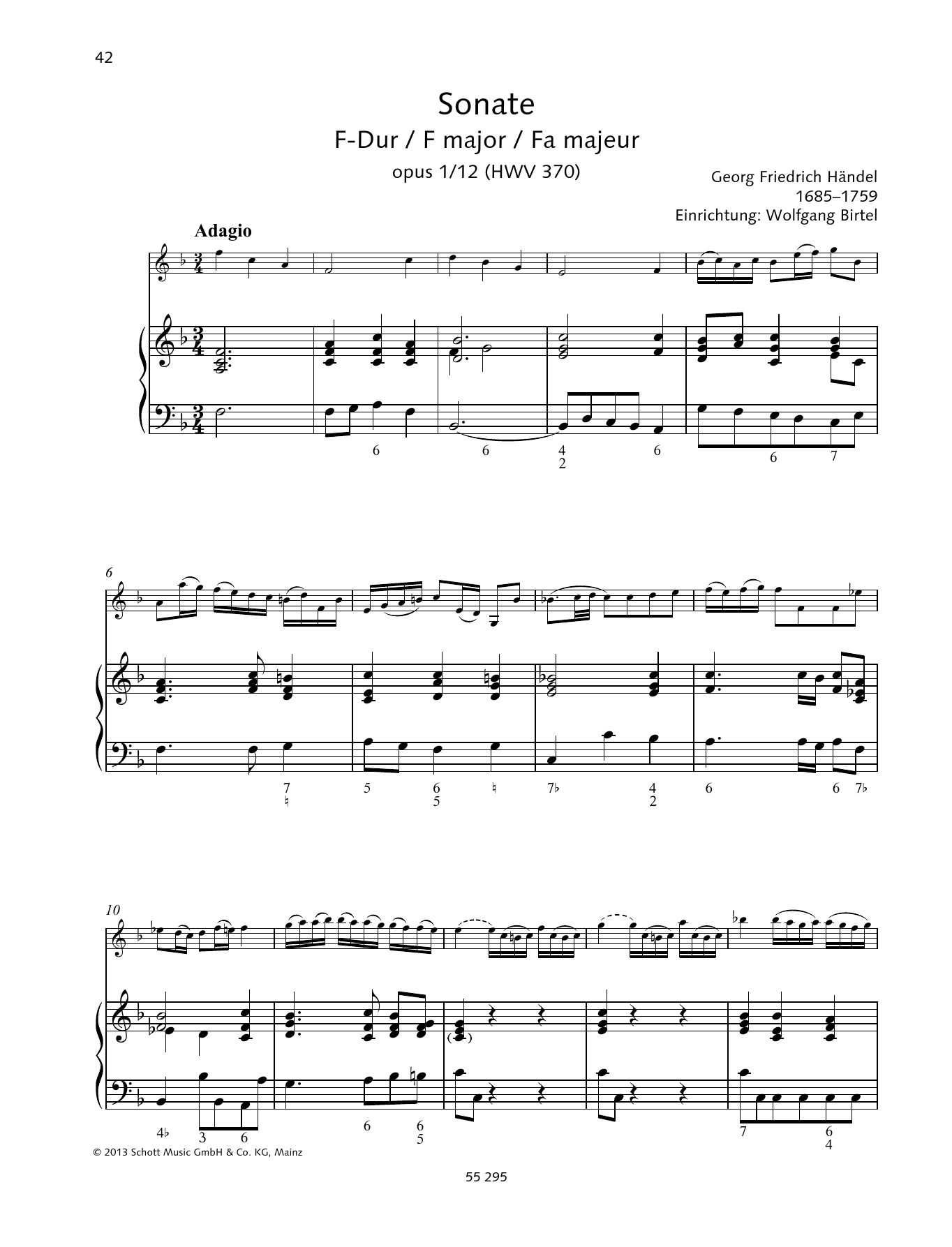 Baldassare Galuppi Sonata F Major sheet music notes and chords arranged for Woodwind Solo