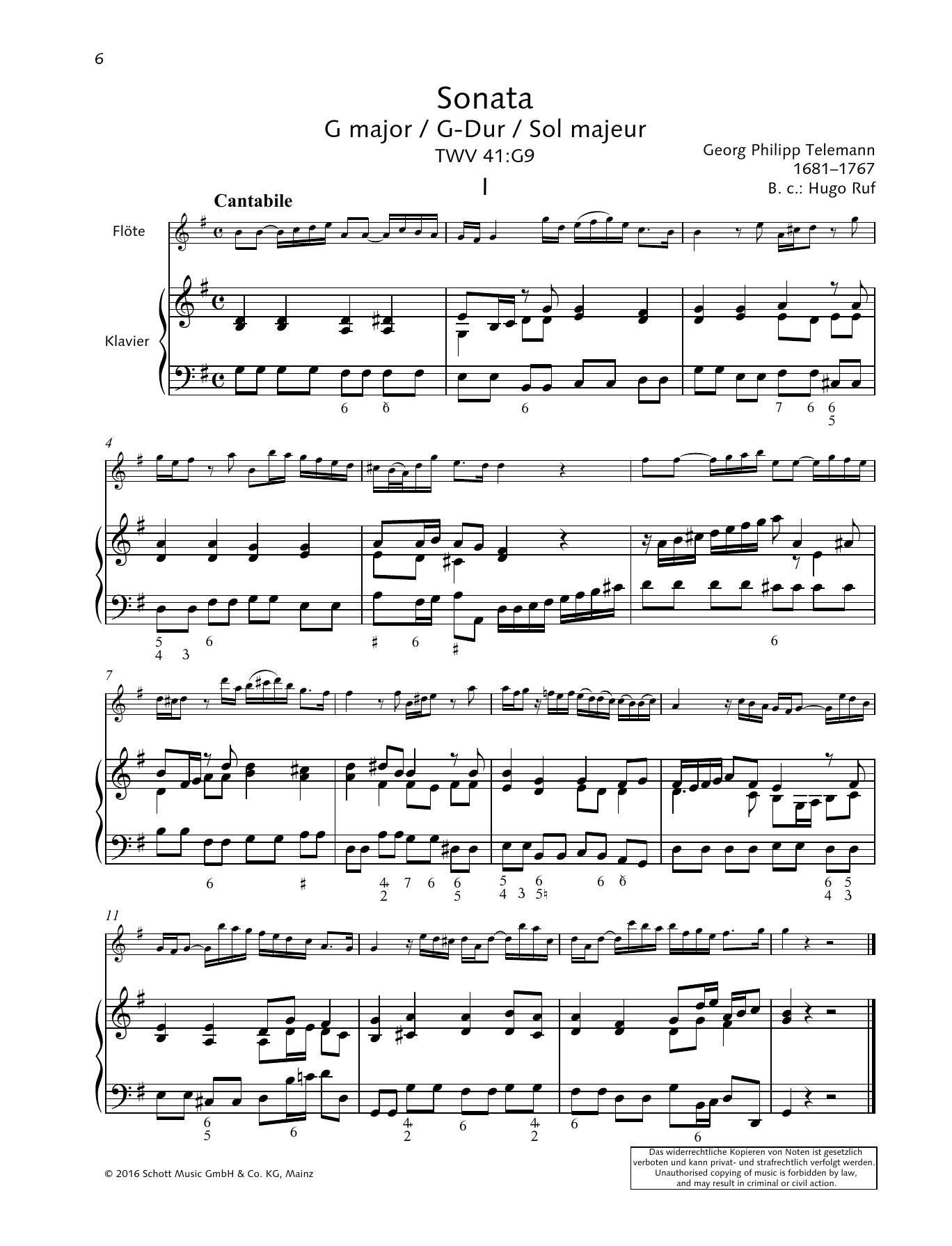 Baldassare Galuppi Sonata G Major sheet music notes and chords arranged for String Solo