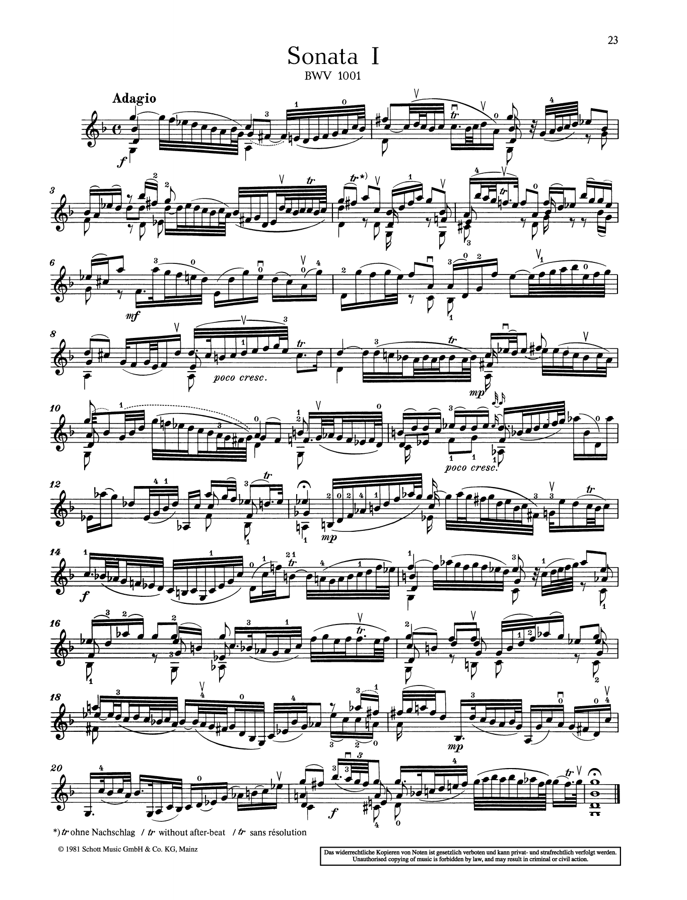 Baldassare Galuppi Sonata I sheet music notes and chords arranged for String Solo