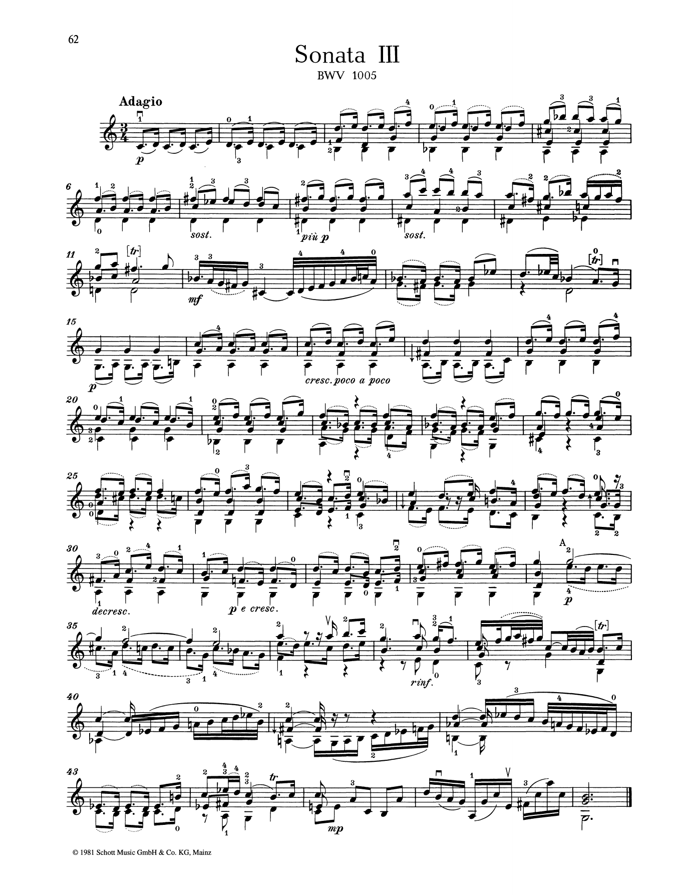 Baldassare Galuppi Sonata Iii sheet music notes and chords arranged for String Solo