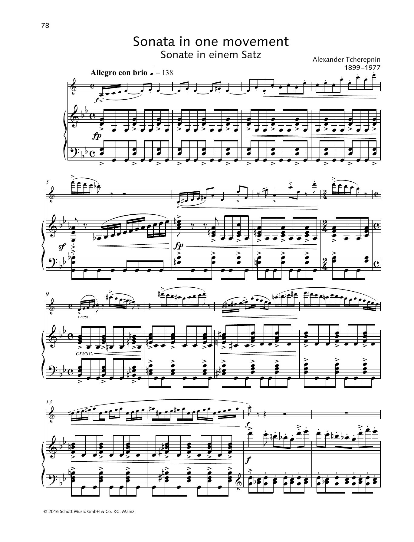 Baldassare Galuppi Sonata in One Movement sheet music notes and chords arranged for Woodwind Solo