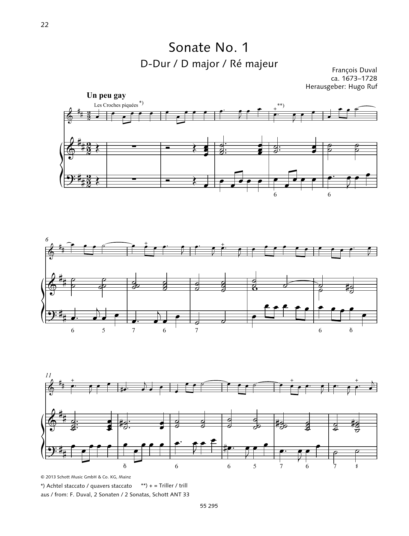 Baldassare Galuppi Sonata No. 1 sheet music notes and chords arranged for String Solo