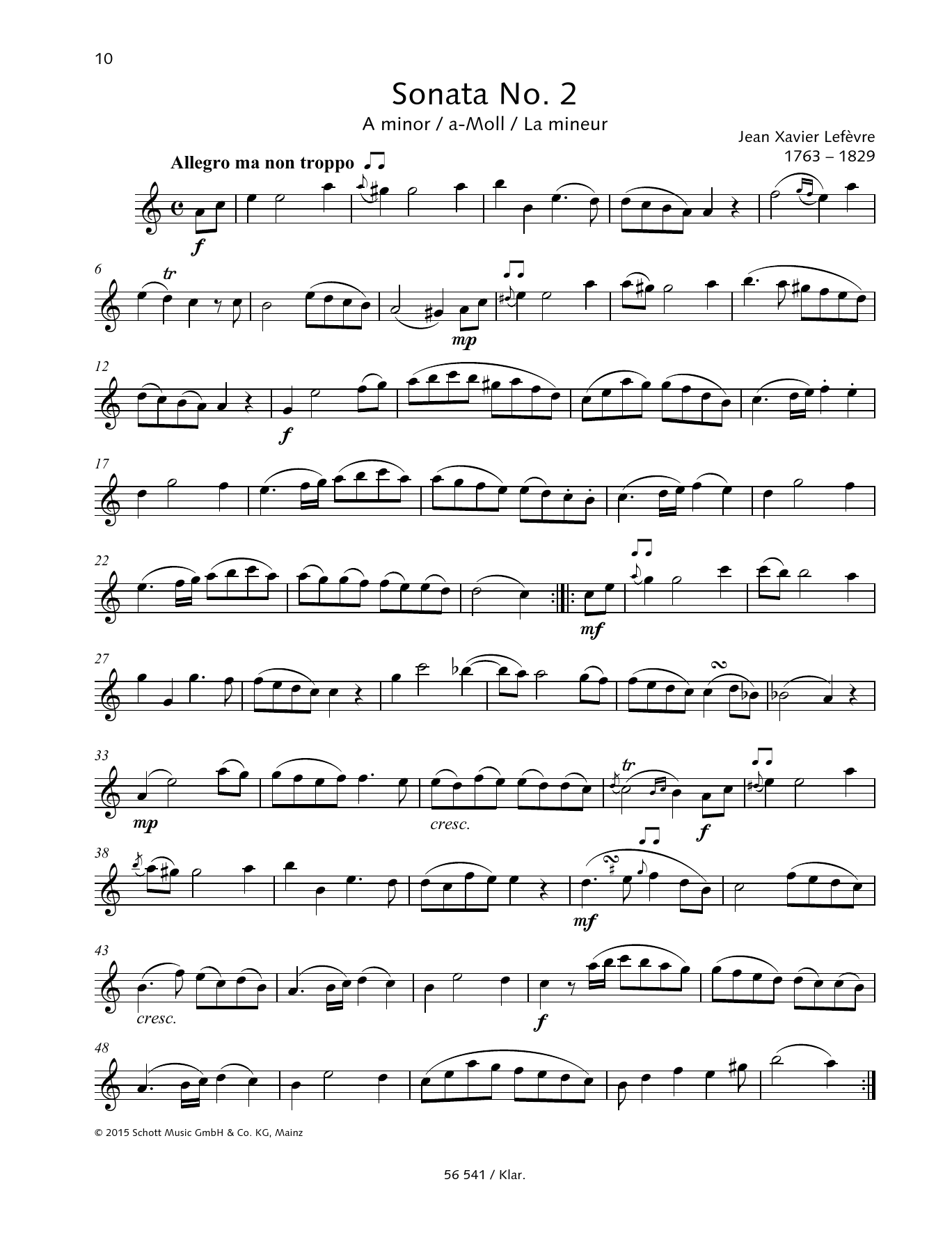 Baldassare Galuppi Sonata No. 2 sheet music notes and chords arranged for Woodwind Solo