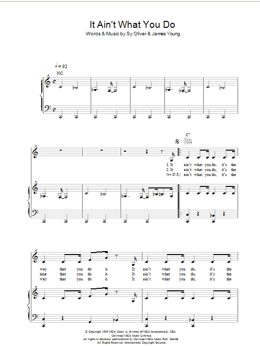 Bananarama It Ain't What You Do sheet music notes and chords arranged for Piano, Vocal & Guitar Chords