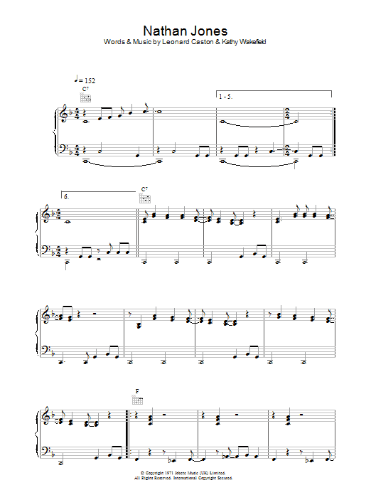 Bananarama Nathan Jones sheet music notes and chords arranged for Piano, Vocal & Guitar Chords