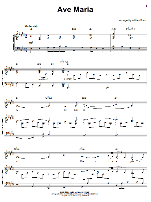 Barbra Streisand Ave Maria sheet music notes and chords arranged for Piano, Vocal & Guitar Chords (Right-Hand Melody)