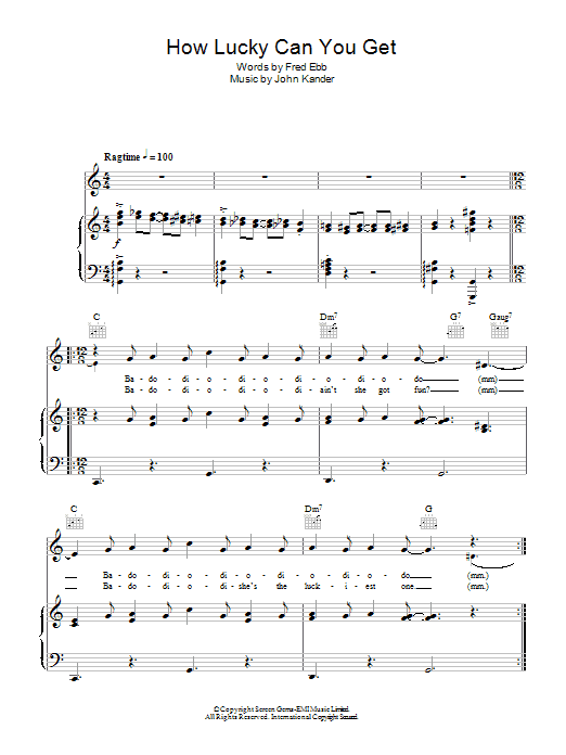 Barbra Streisand How Lucky Can You Get? sheet music notes and chords arranged for Piano, Vocal & Guitar Chords