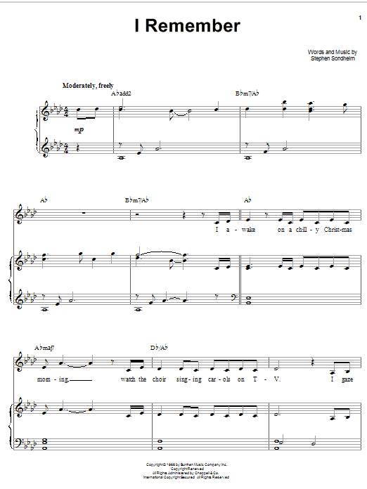 Barbra Streisand I Remember sheet music notes and chords arranged for Piano, Vocal & Guitar Chords (Right-Hand Melody)