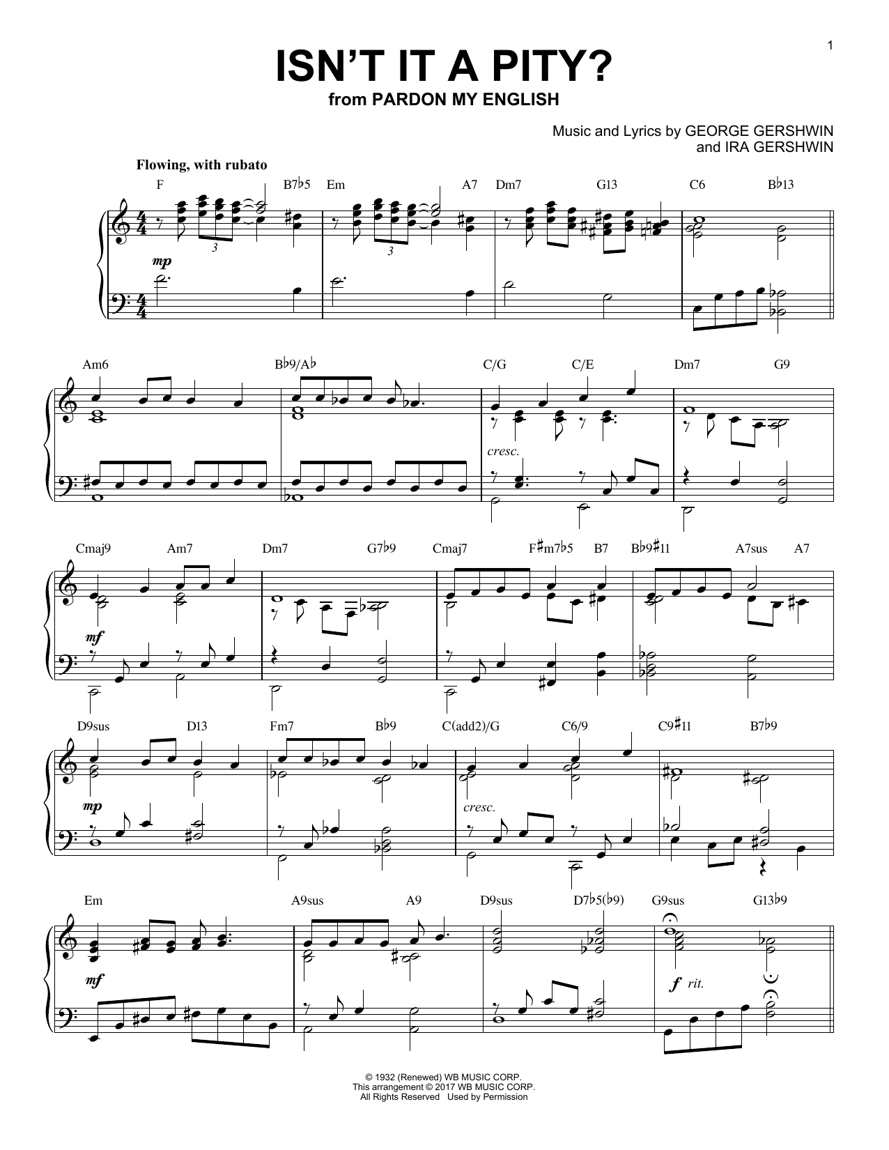 Barbra Streisand Isn't It A Pity? [Jazz version] sheet music notes and chords arranged for Piano Solo