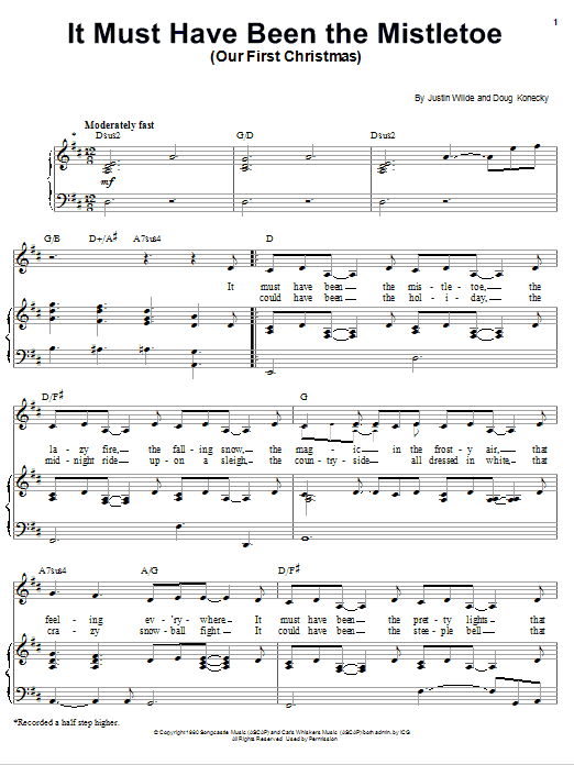 Barbra Streisand It Must Have Been The Mistletoe (Our First Christmas) sheet music notes and chords arranged for Piano, Vocal & Guitar Chords (Right-Hand Melody)