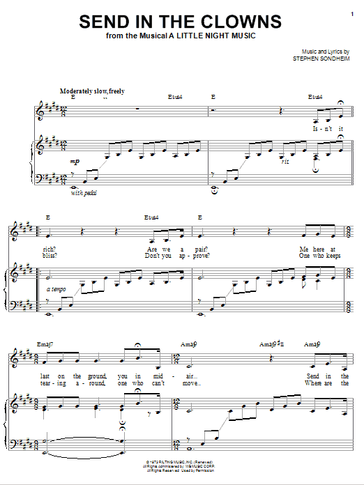 Barbra Streisand Send In The Clowns sheet music notes and chords arranged for Piano, Vocal & Guitar Chords (Right-Hand Melody)
