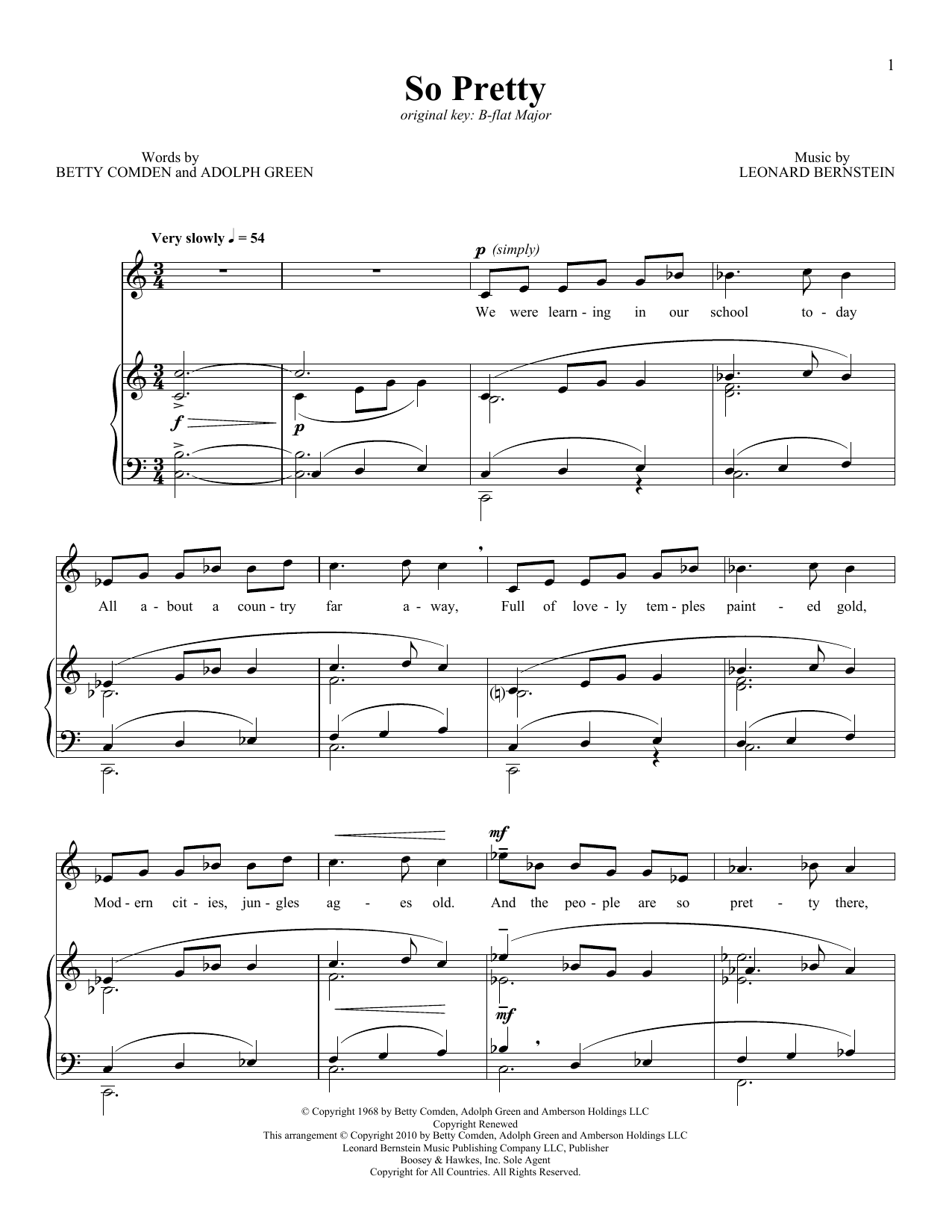 Barbra Streisand So Pretty sheet music notes and chords arranged for Piano & Vocal