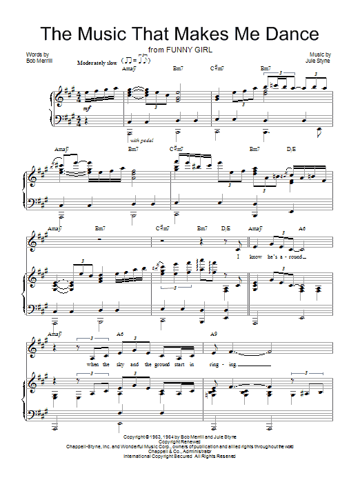 Barbra Streisand The Music That Makes Me Dance sheet music notes and chords arranged for Piano, Vocal & Guitar Chords (Right-Hand Melody)