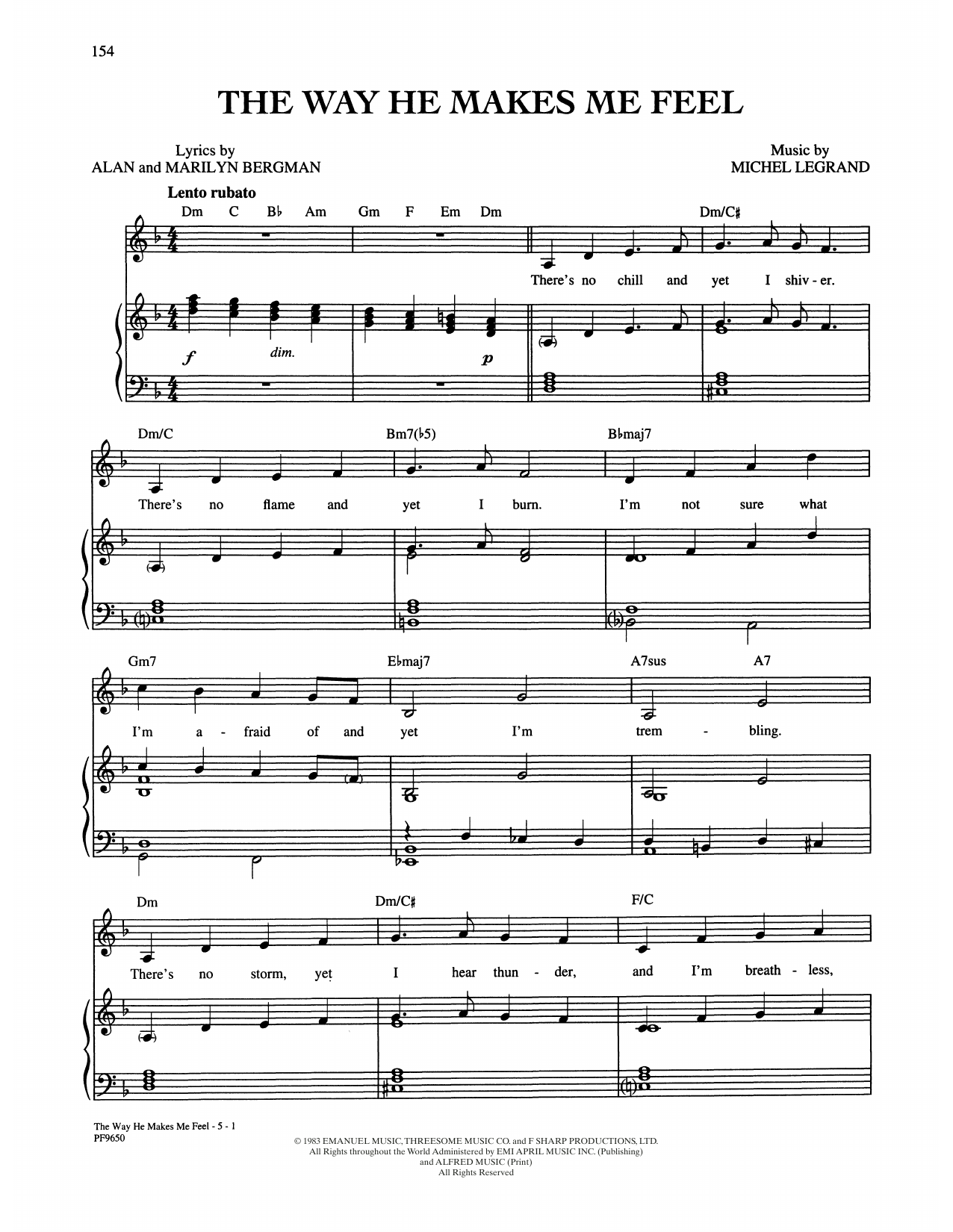 Barbra Streisand The Way He Makes Me Feel (from Yentl) sheet music notes and chords arranged for Piano, Vocal & Guitar Chords (Right-Hand Melody)