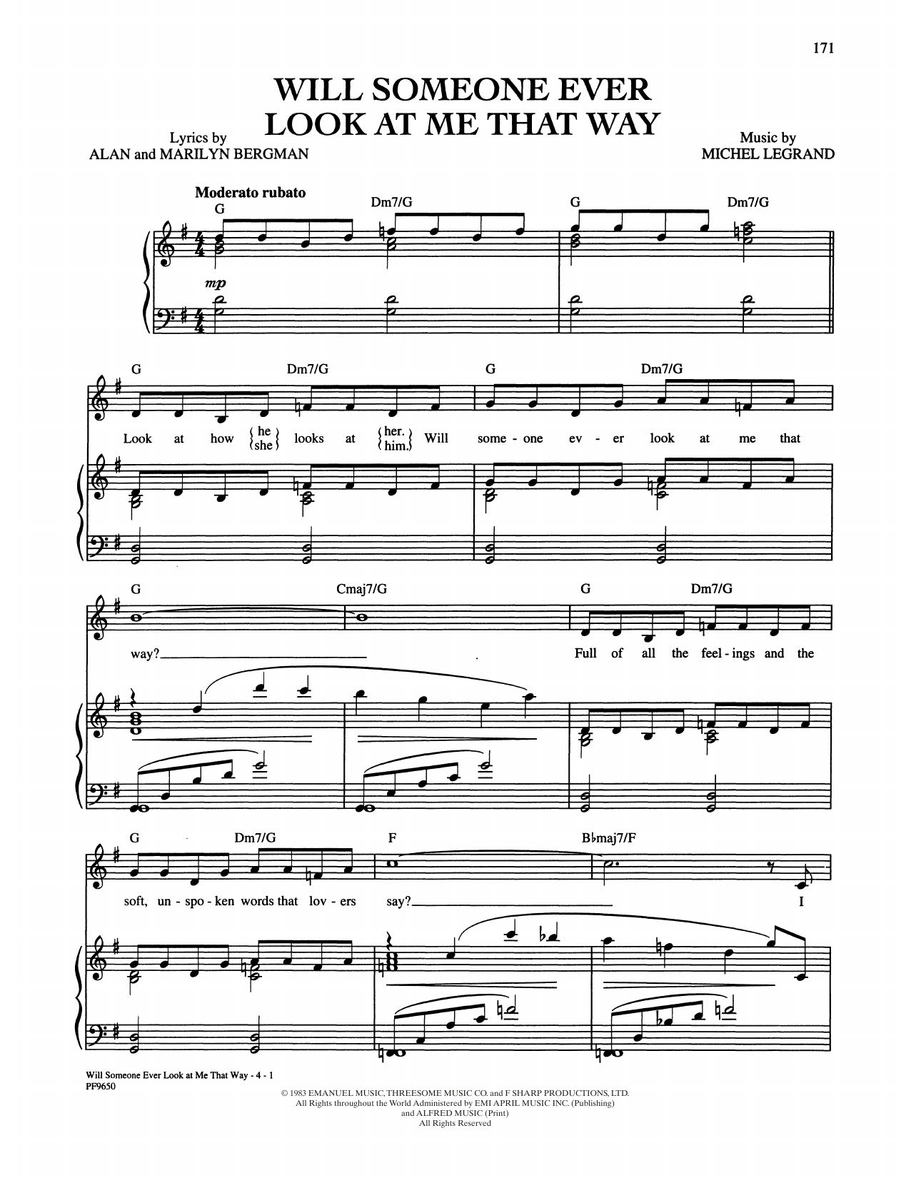 Barbra Streisand Will Someone Ever Look At Me That Way? (from Yentl) sheet music notes and chords arranged for Piano, Vocal & Guitar Chords (Right-Hand Melody)