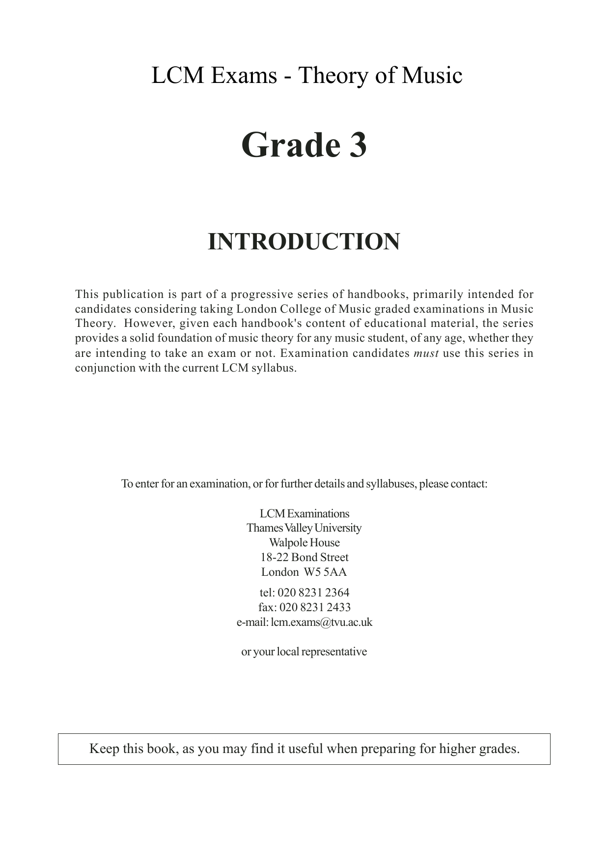 Barry Draycott and Martyn Williams LCME Theory Handbook Grade 3 sheet music notes and chords arranged for Instrumental Method