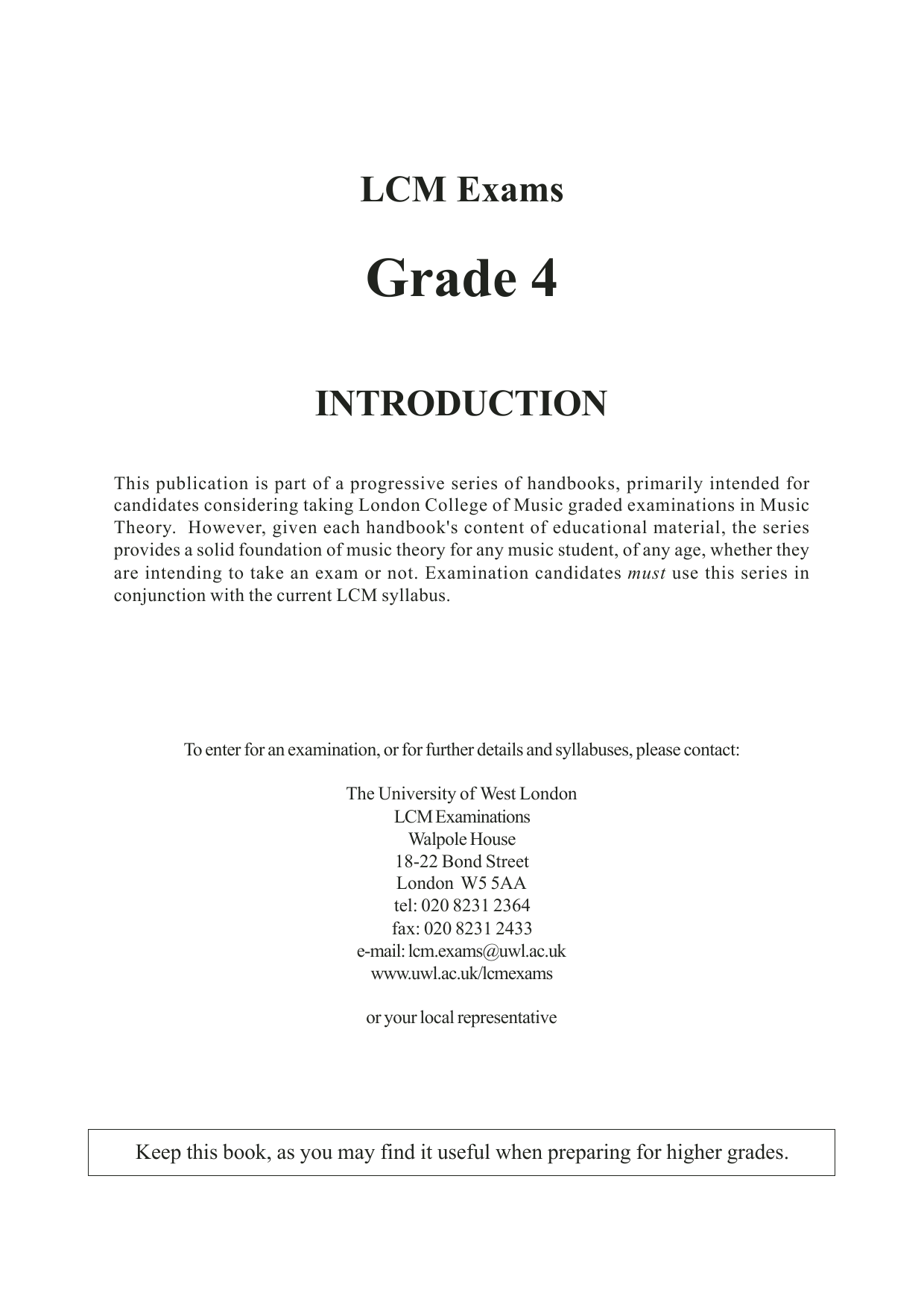 Barry Draycott and Martyn Williams LCME Theory Handbook Grade 4 sheet music notes and chords arranged for Instrumental Method
