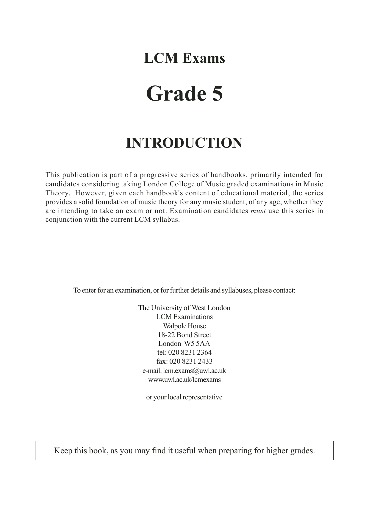 Barry Draycott and Martyn Williams LCME Theory Handbook Grade 5 sheet music notes and chords arranged for Instrumental Method