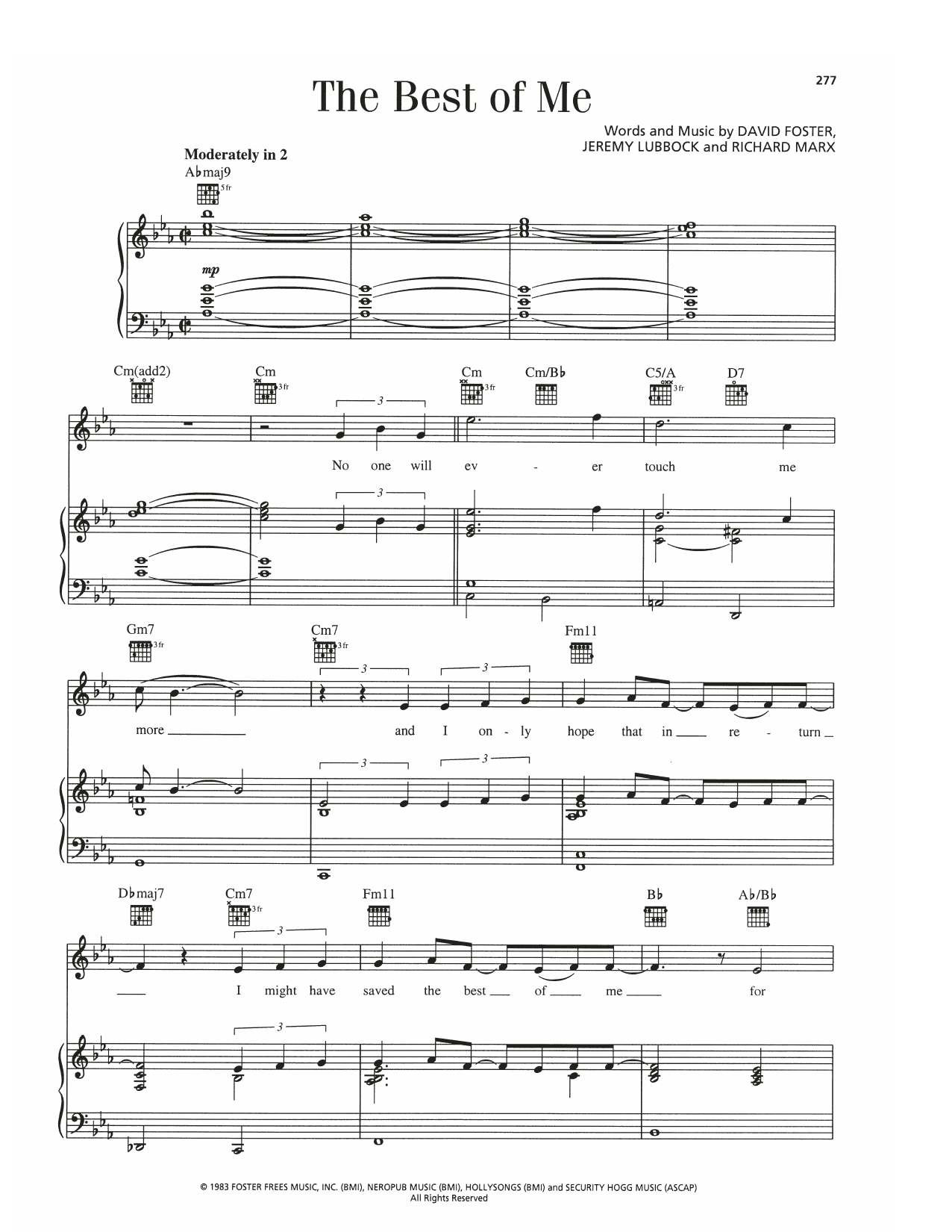 Barry Manilow The Best Of Me sheet music notes and chords arranged for Piano, Vocal & Guitar Chords (Right-Hand Melody)