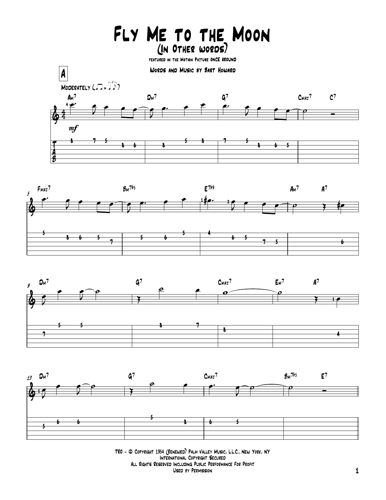 Bart Howard Fly Me To The Moon (In Other Words) sheet music notes and chords arranged for Ukulele Ensemble