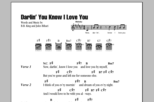 B.B. King Darlin' You Know I Love You sheet music notes and chords arranged for Lead Sheet / Fake Book
