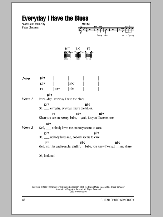 B.B. King Every Day I Have The Blues sheet music notes and chords arranged for Piano Transcription