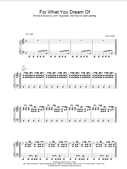Bedrock For What You Dream Of sheet music notes and chords arranged for Piano, Vocal & Guitar Chords