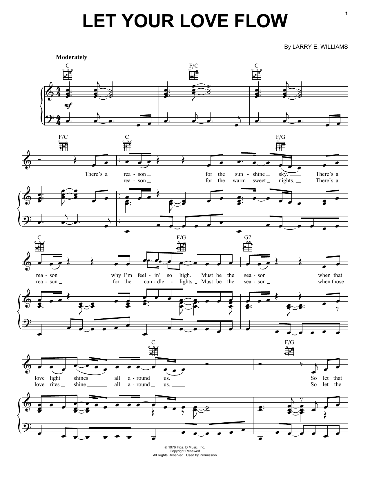 Bellamy Brothers Let Your Love Flow sheet music notes and chords arranged for Lead Sheet / Fake Book