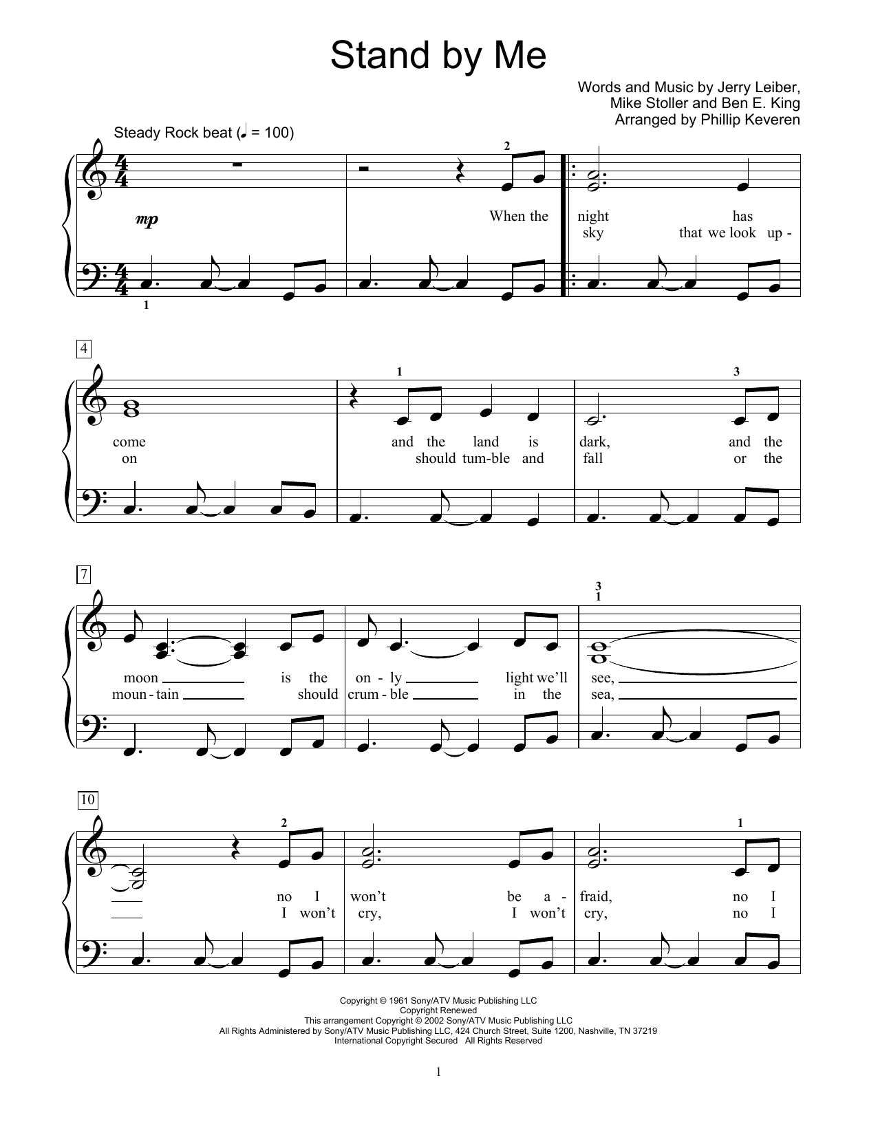 Ben E. King Stand By Me (arr. Phillip Keveren) sheet music notes and chords arranged for Educational Piano