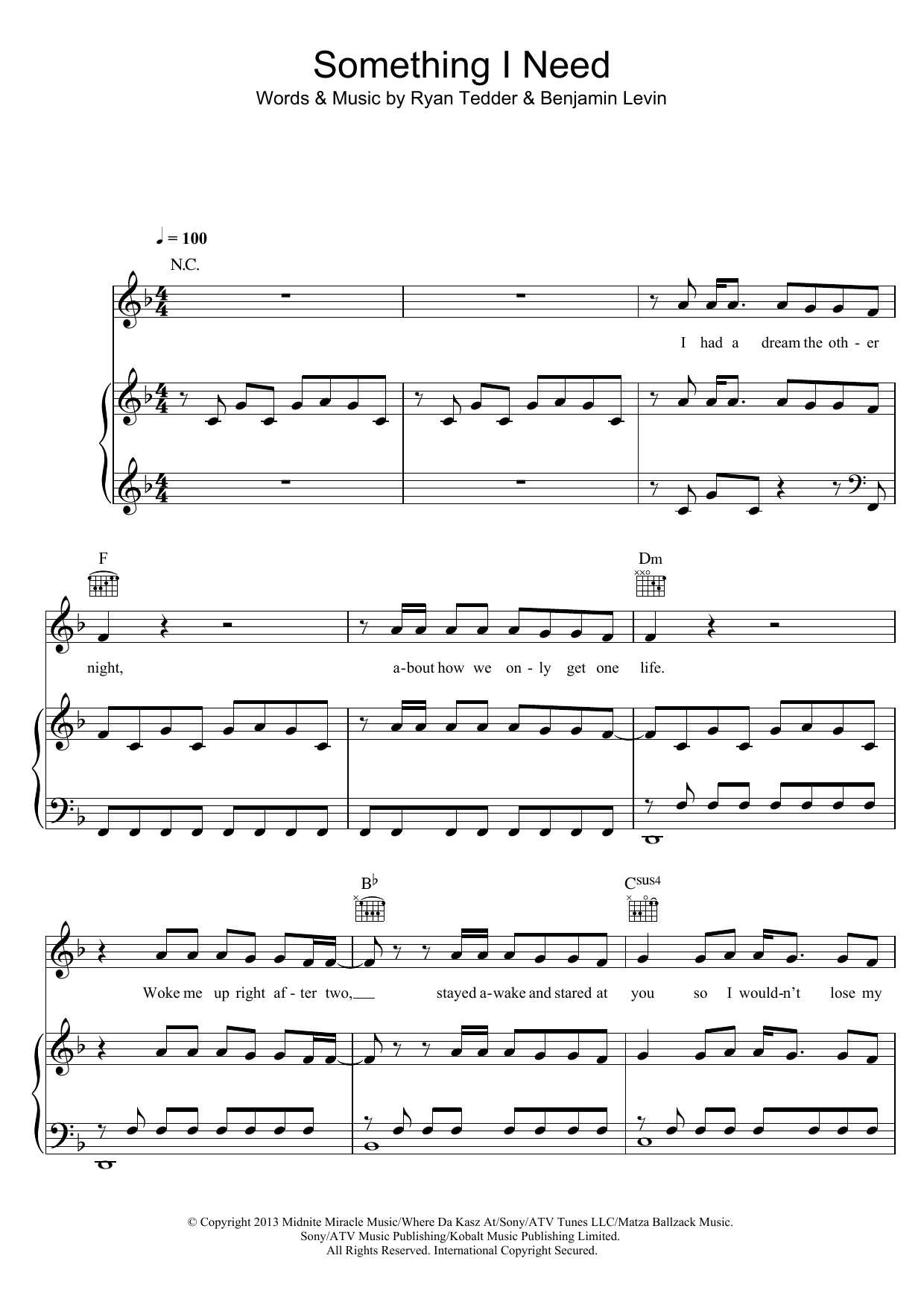 Ben Haenow Something I Need sheet music notes and chords arranged for Piano, Vocal & Guitar Chords