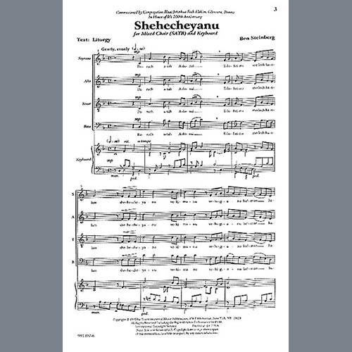 Easily Download Ben Steinberg Printable PDF piano music notes, guitar tabs for  SATB Choir. Transpose or transcribe this score in no time - Learn how to play song progression.