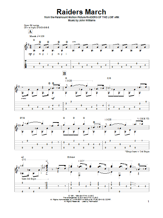 Ben Woolman Raiders March sheet music notes and chords arranged for Solo Guitar