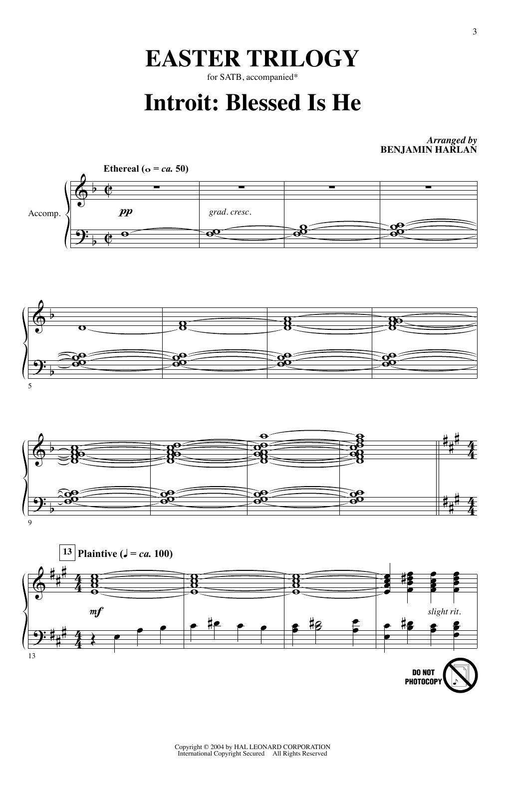 Benjamin Harlan Easter Trilogy: A Cantata in Three Suites sheet music notes and chords arranged for SATB Choir