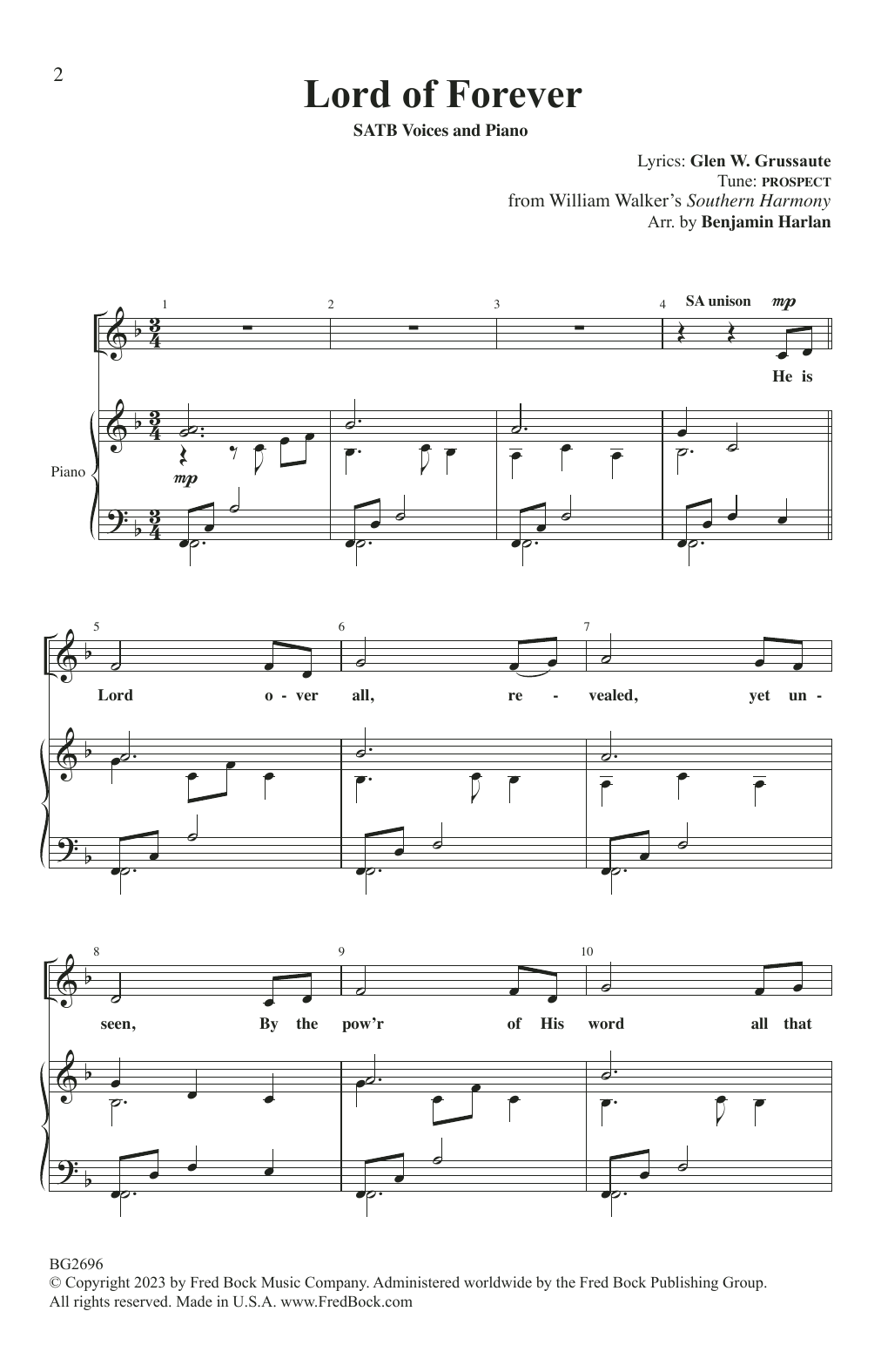 Benjamin Harlan Lord of Forever sheet music notes and chords arranged for SATB Choir