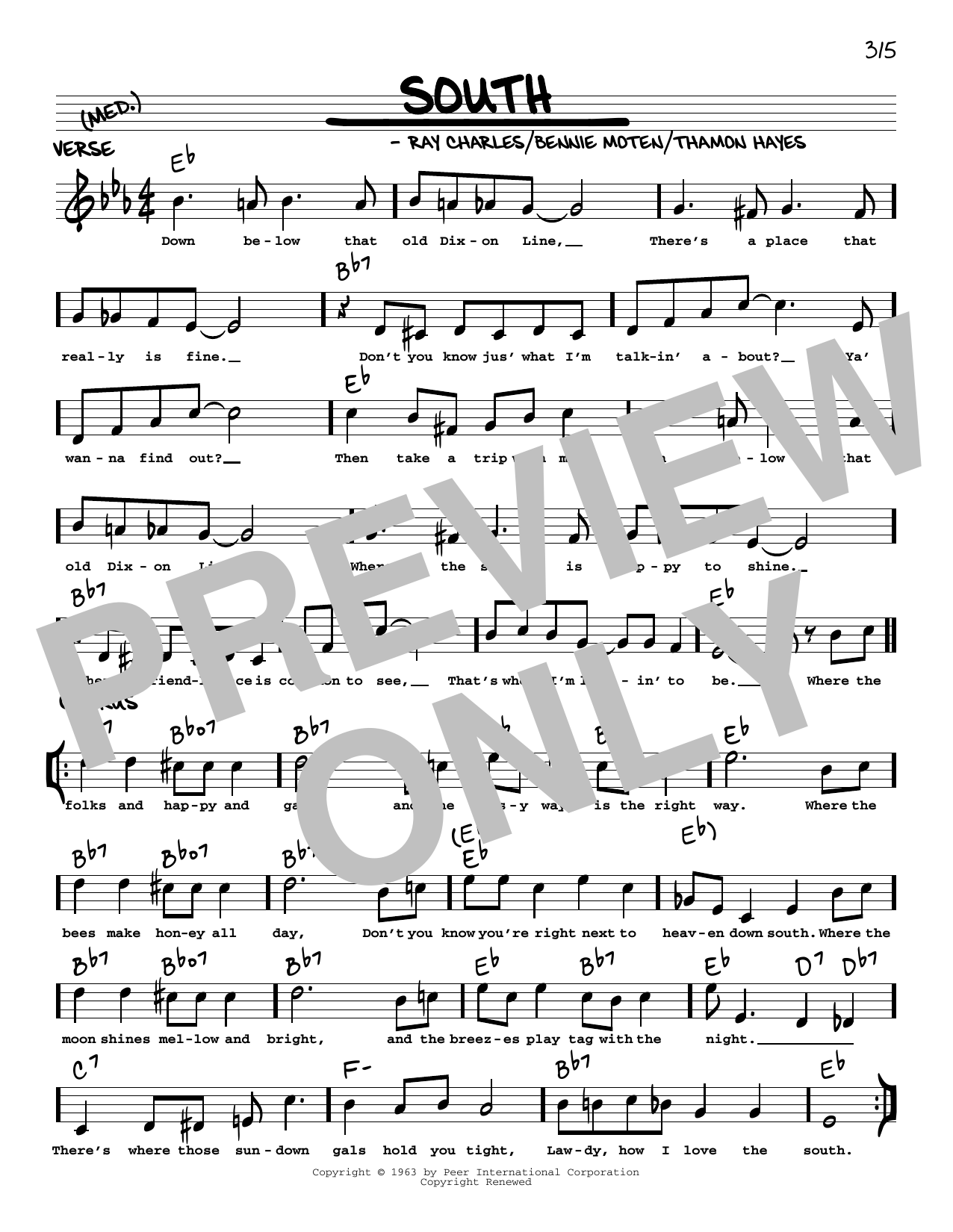 Bennie Moten South (arr. Robert Rawlins) sheet music notes and chords arranged for Real Book – Melody, Lyrics & Chords