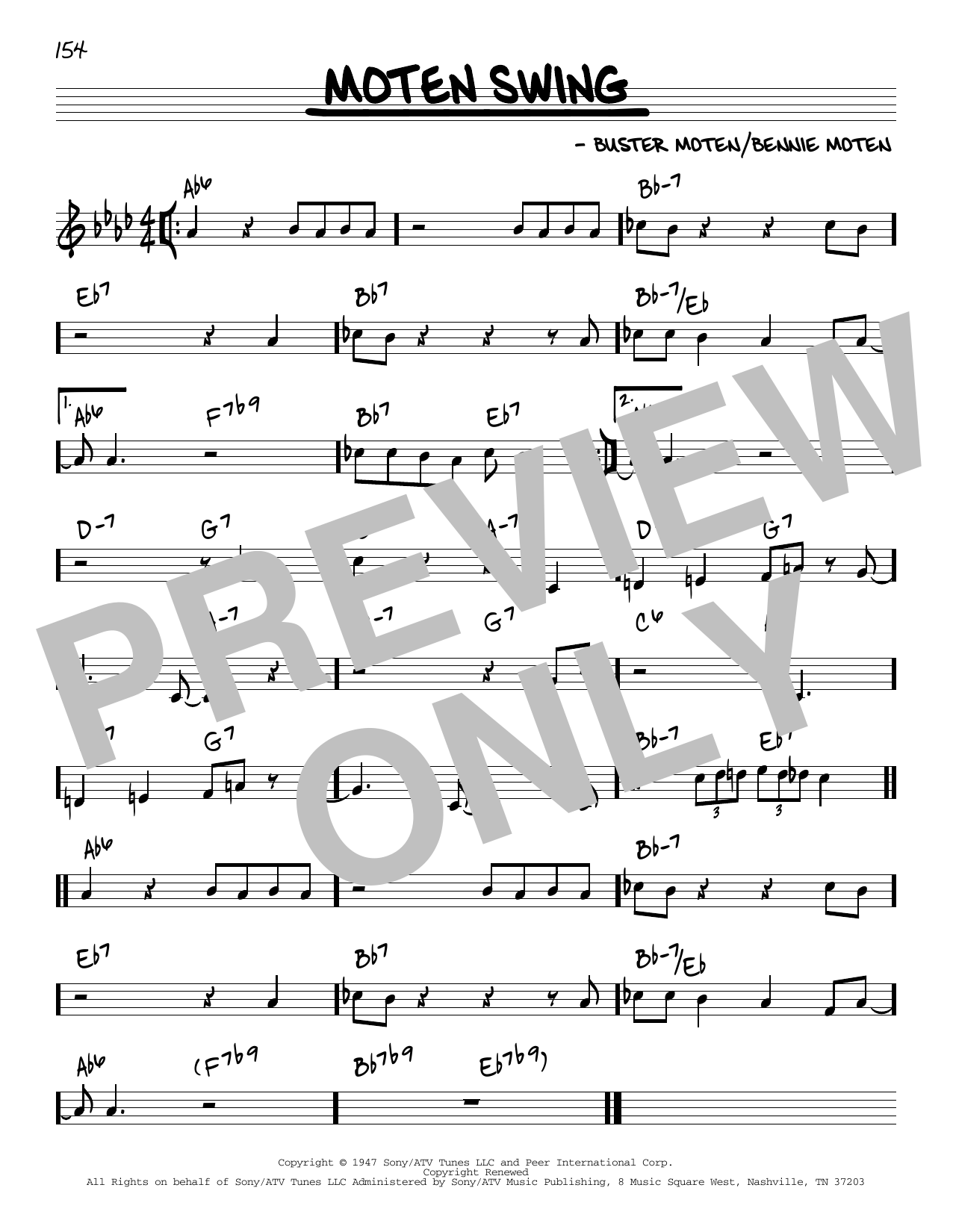 Bennie Moten Moten Swing sheet music notes and chords arranged for Piano Solo