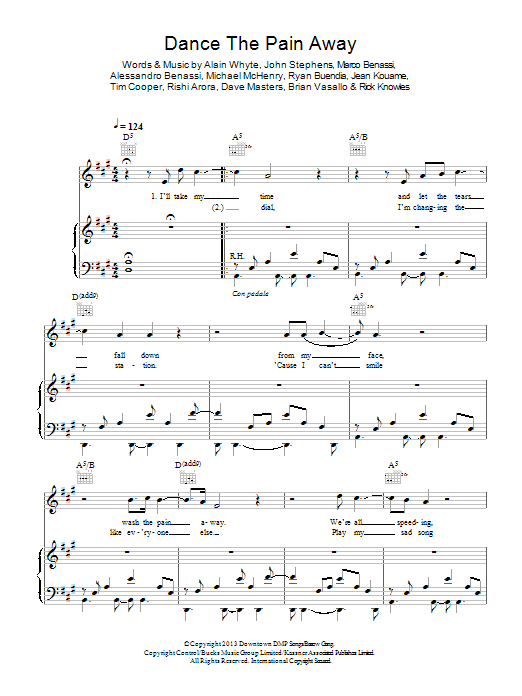 Benny Benassi featuring John Legend Dance The Pain Away sheet music notes and chords arranged for Piano, Vocal & Guitar Chords