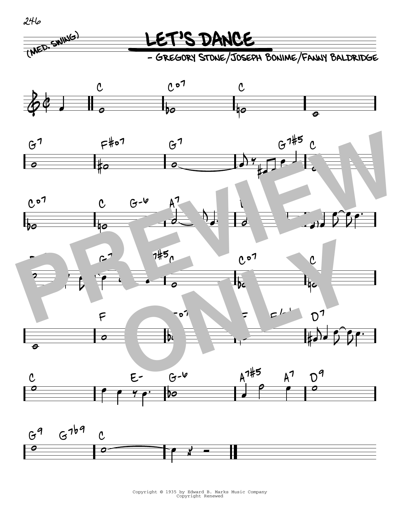 Benny Goodman & His Orchestra Let's Dance sheet music notes and chords arranged for Real Book – Melody & Chords