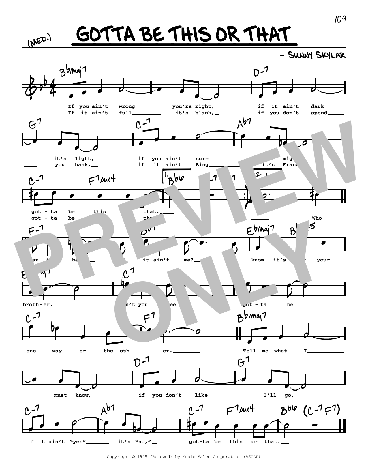 Benny Goodman and His Orchestra Gotta Be This Or That (High Voice) sheet music notes and chords arranged for Real Book – Melody, Lyrics & Chords