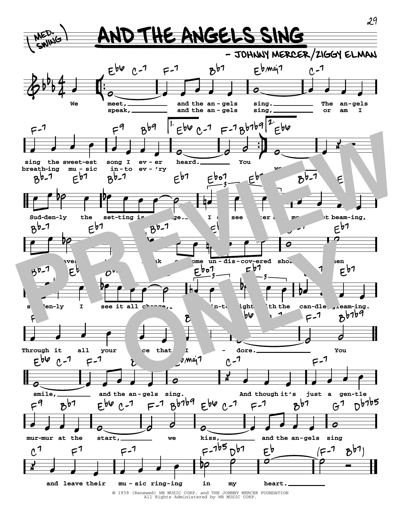Benny Goodman And The Angels Sing (High Voice) sheet music notes and chords arranged for Real Book – Melody, Lyrics & Chords