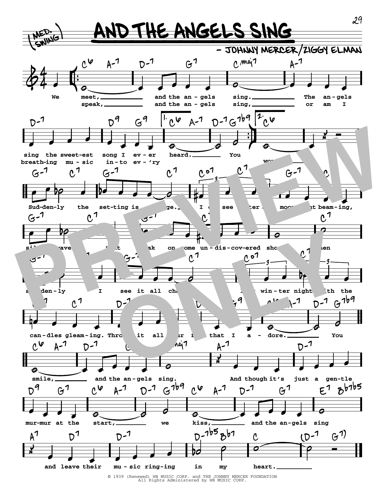 Benny Goodman And The Angels Sing (Low Voice) sheet music notes and chords arranged for Real Book – Melody, Lyrics & Chords